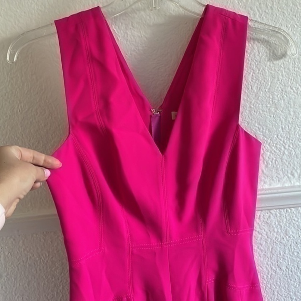 NWT Rebecca Taylor crêpe V-neck dress orchid color size 2 - Picture 5 of 9